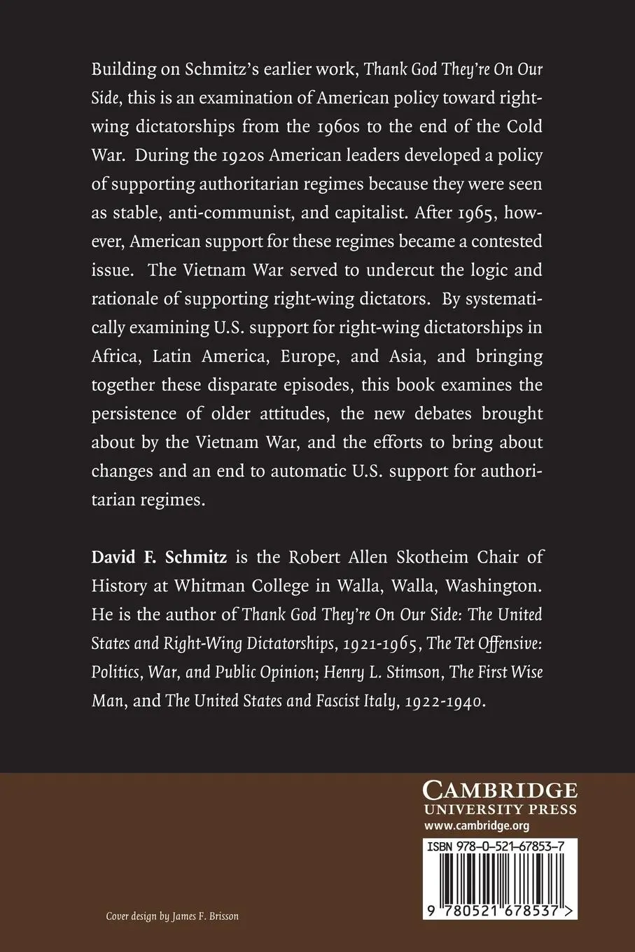 Rückseite: 9780521678537 | The United States and Right-Wing Dictatorships, 1965-1989 | Schmitz
