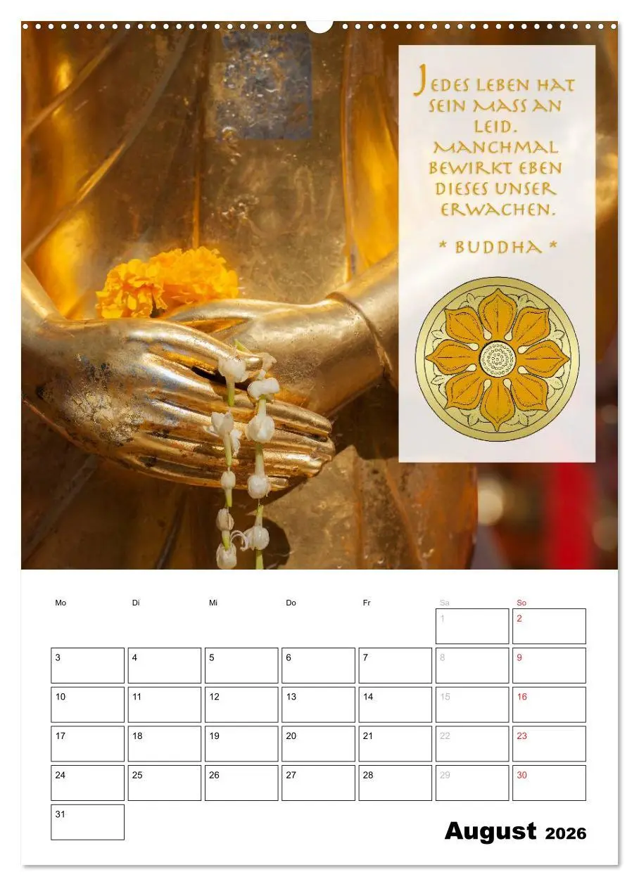 Bild: 9783516428537 | BUDDHAS ZITATE Buddhistische Weisheiten (Wandkalender 2026 DIN A2...
