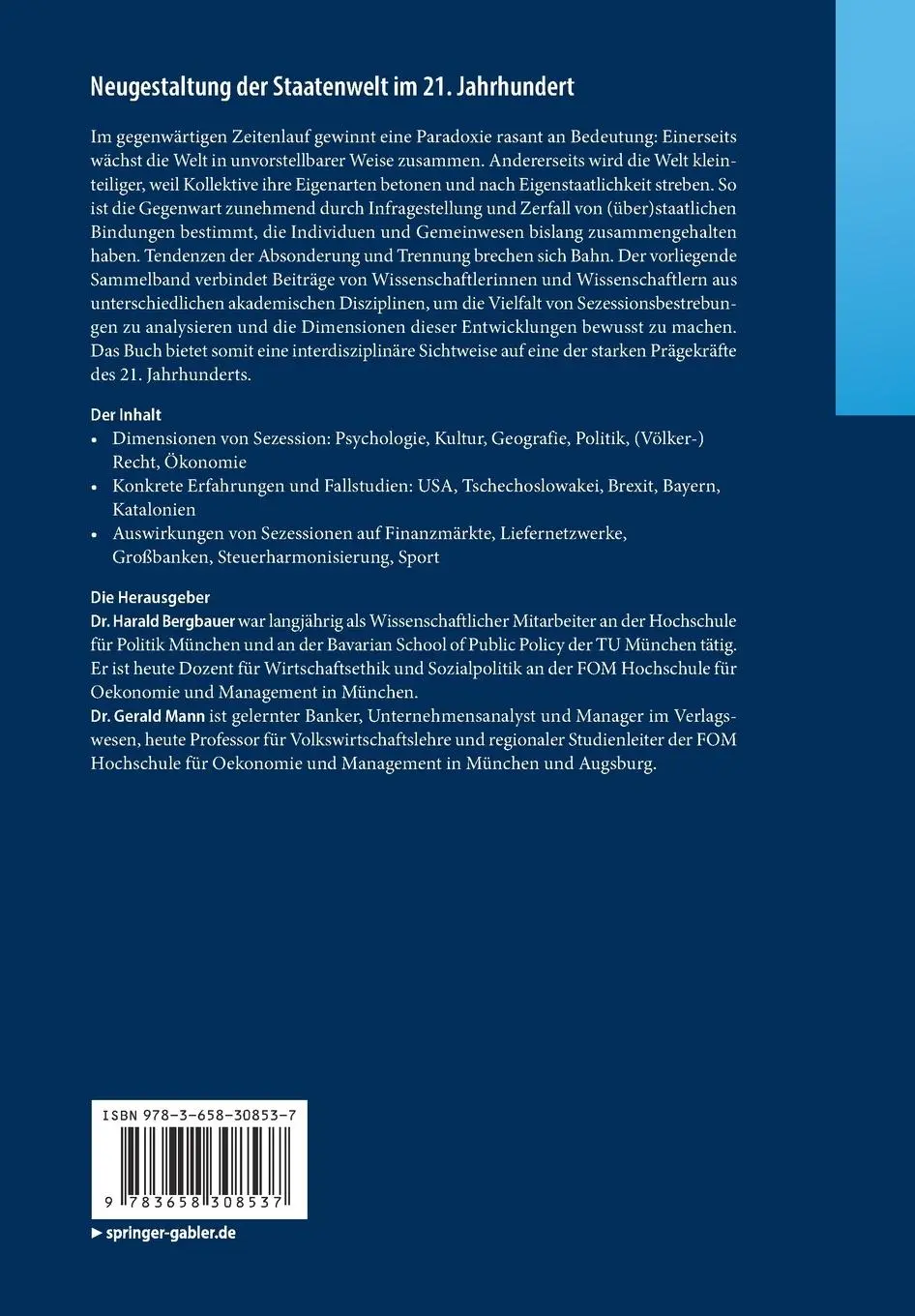Rückseite: 9783658308537 | Neugestaltung der Staatenwelt im 21. Jahrhundert | Gerald Mann (u. a.)