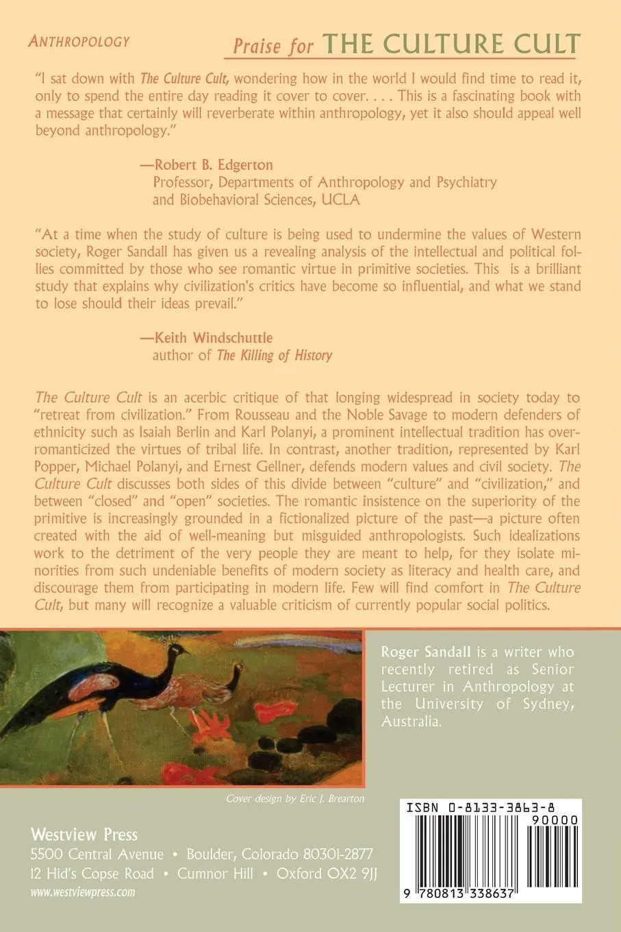 Rückseite: 9780813338637 | The Culture Cult | Designer Tribalism And Other Essays | Roger Sandall