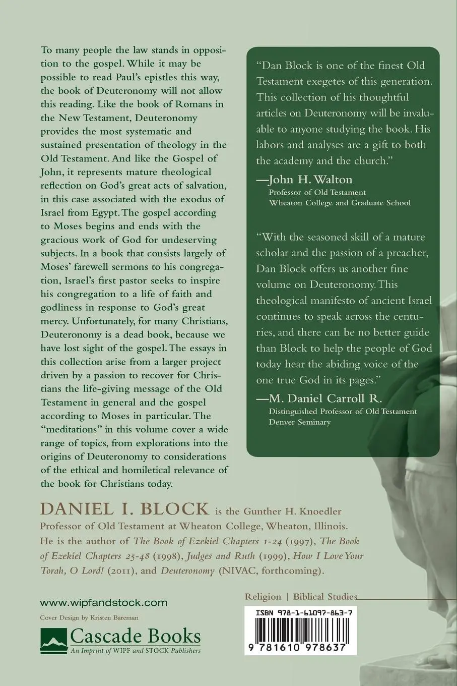 Rückseite: 9781610978637 | The Gospel according to Moses | Daniel I. Block | Taschenbuch | 2012