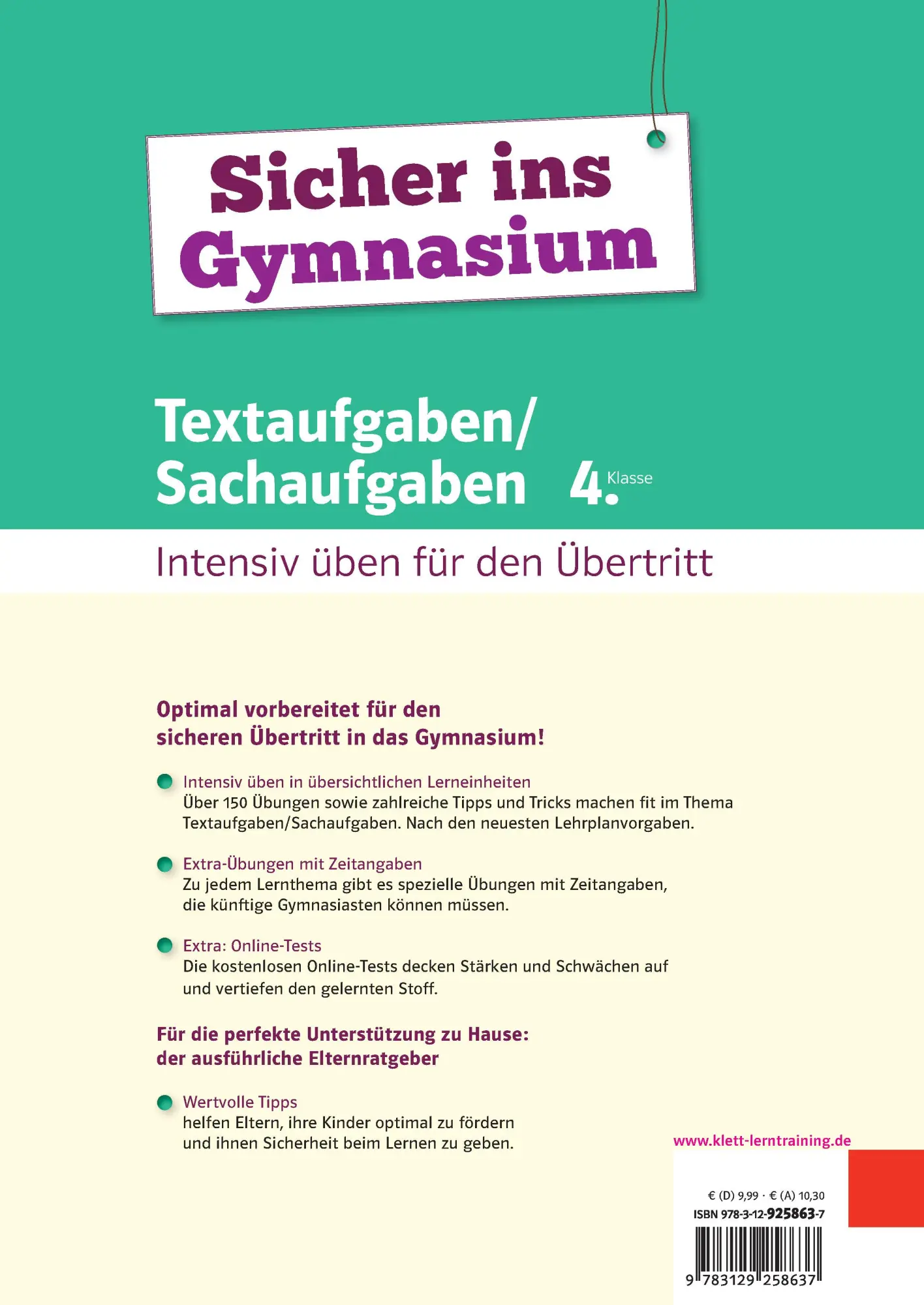 Bild: 9783129258637 | Sicher ins Gymnasium Textaufgaben/Sachaufgaben 4. Klasse | Hauer