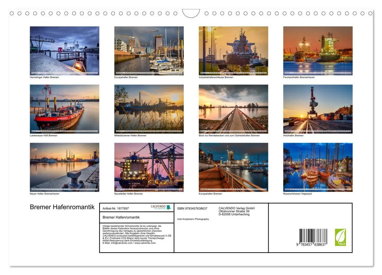 Bild: 9783457638637 | Bremer Hafenromantik (Wandkalender 2026 DIN A3 quer), CALVENDO...