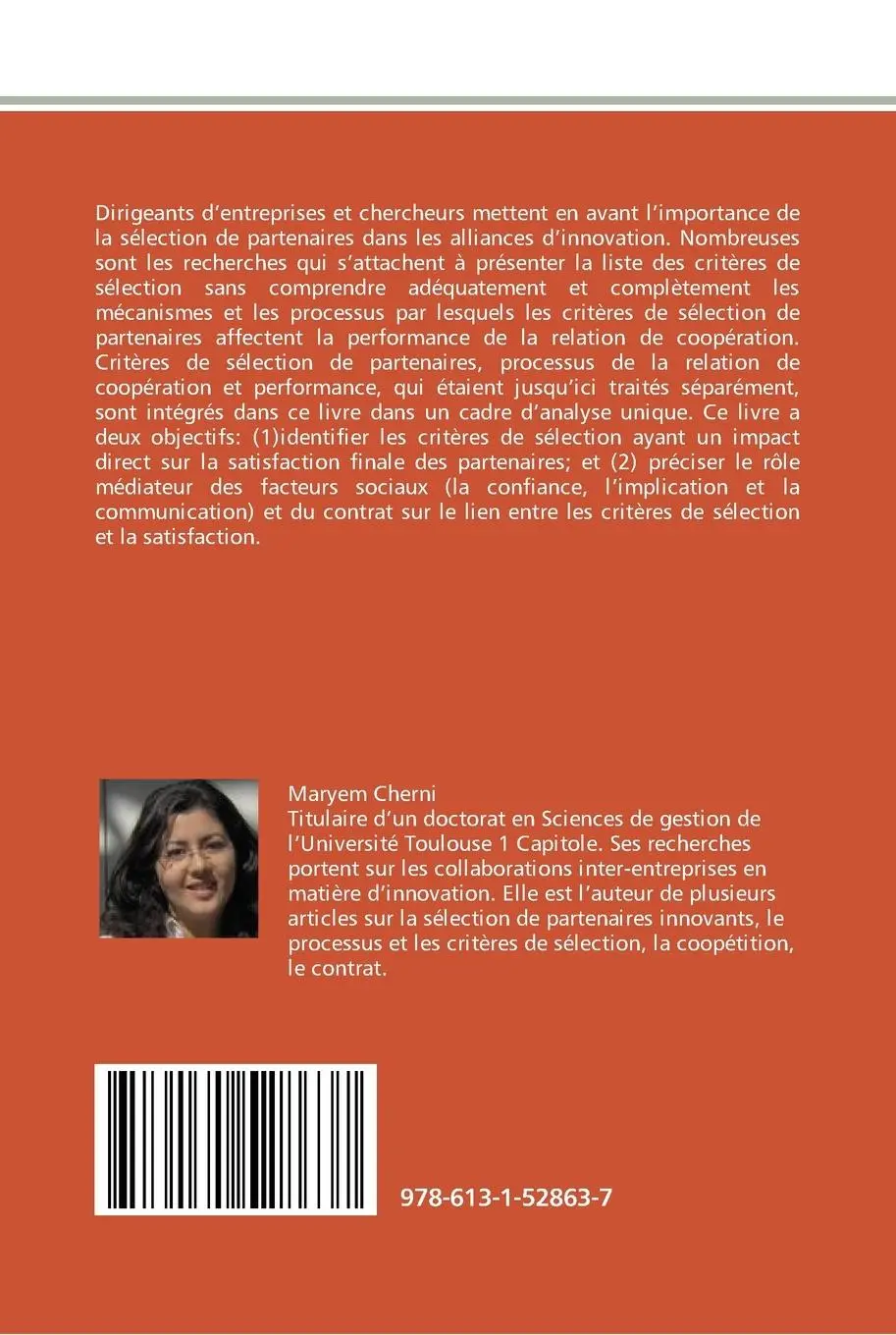 Rückseite: 9786131528637 | Sélection de partenaires dans les collaborations d'innovation | Cherni