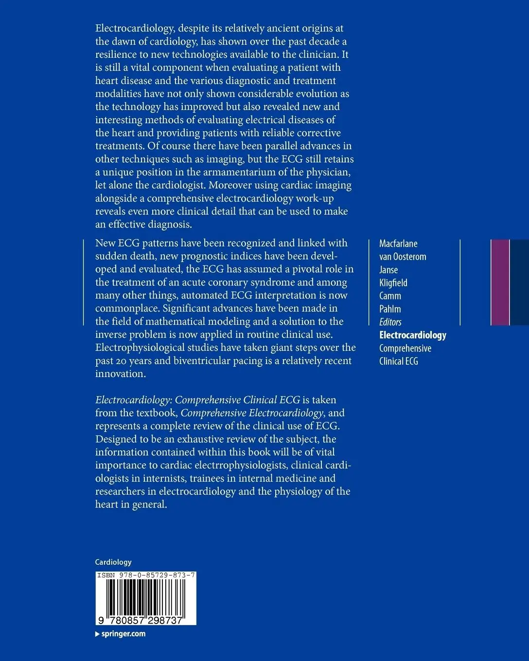 Rückseite: 9780857298737 | Electrocardiology | Comprehensive Clinical ECG | Macfarlane (u. a.)