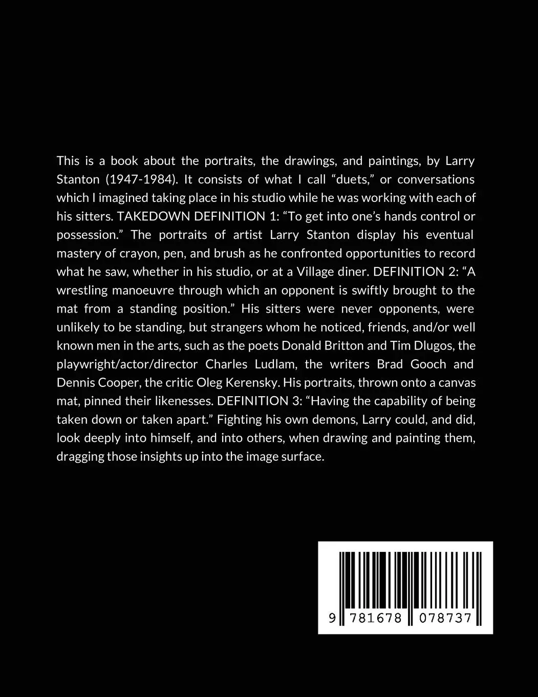Rückseite: 9781678078737 | Take Down Portraits | Drawings and Portraits by Larry Stanton | Smith