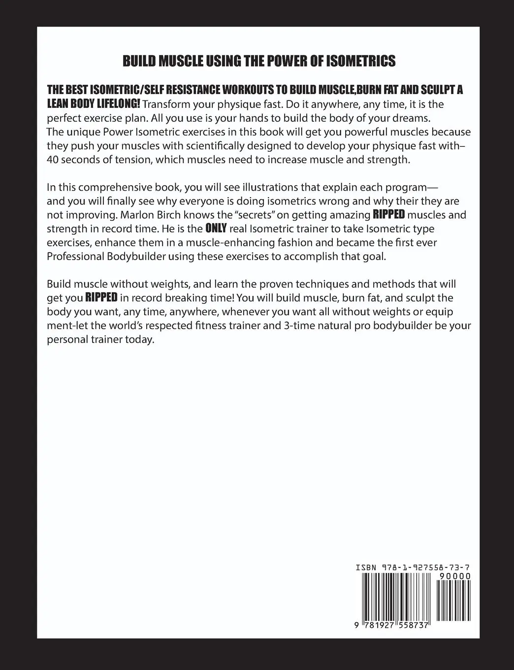 Rückseite: 9781927558737 | Power Isometric Isotonic Method | Marlon Birch | Taschenbuch | 2019