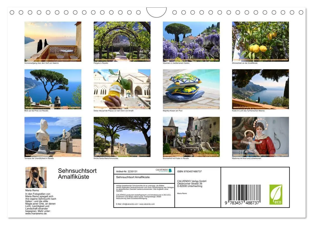 Bild: 9783457488737 | Sehnsuchtsort Amalfiküste (Wandkalender 2026 DIN A4 quer), CALVENDO...