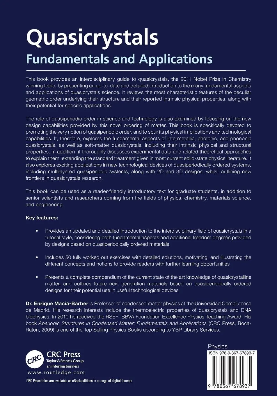 Rückseite: 9780367678937 | Quasicrystals | Fundamentals and Applications | Enrique Maciá-Barber