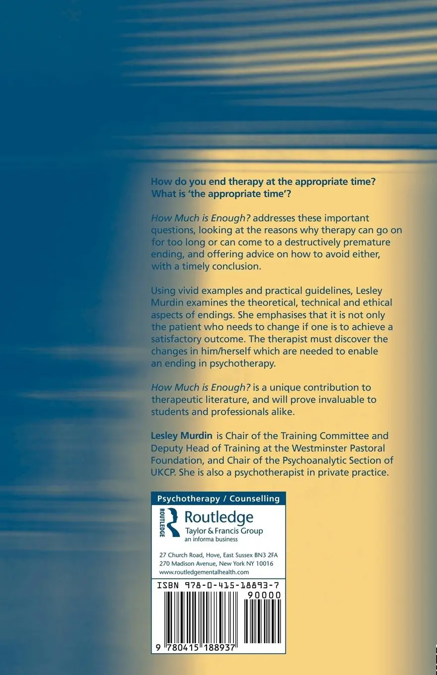 Rückseite: 9780415188937 | How Much Is Enough? | Endings in Psychotherapy and Counselling | Buch
