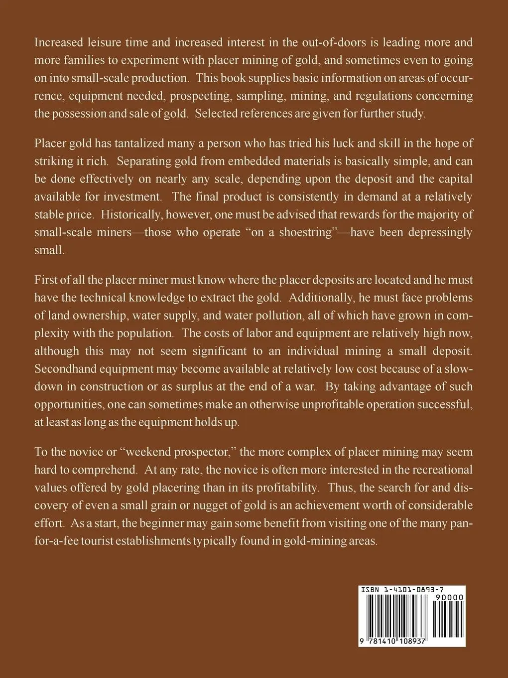 Rückseite: 9781410108937 | How to Mine and Prospect for Placer Gold | J. M. West (u. a.) | Buch