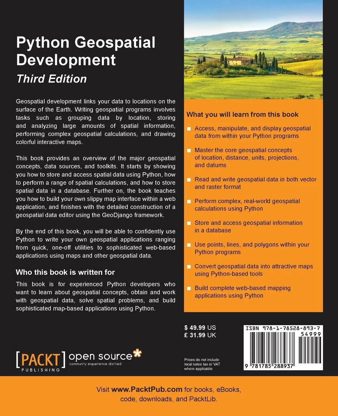 Rückseite: 9781785288937 | Python GeoSpatial Development, Third Edition | Erik Westra | Buch
