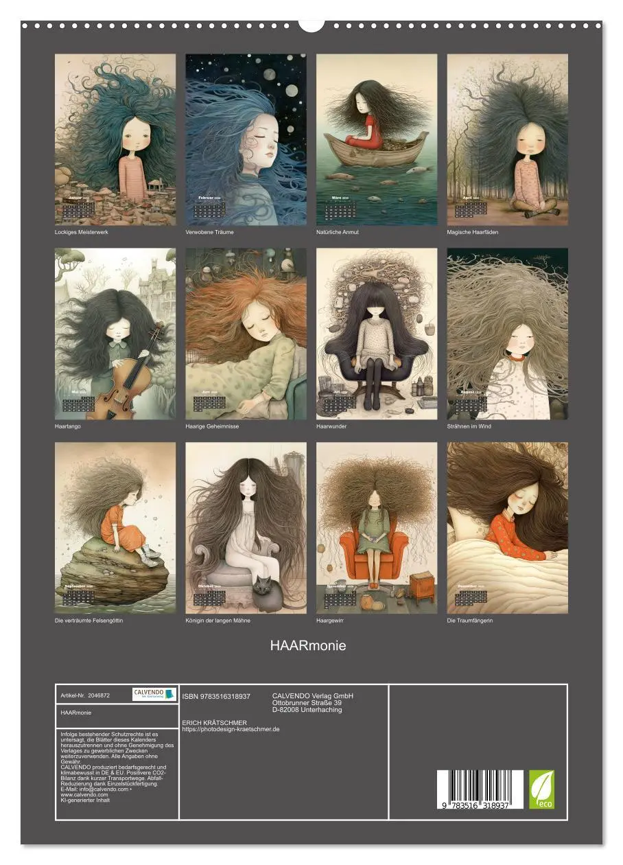 Bild: 9783516318937 | HAARmonie (hochwertiger Premium Wandkalender 2026 DIN A2 hoch),...
