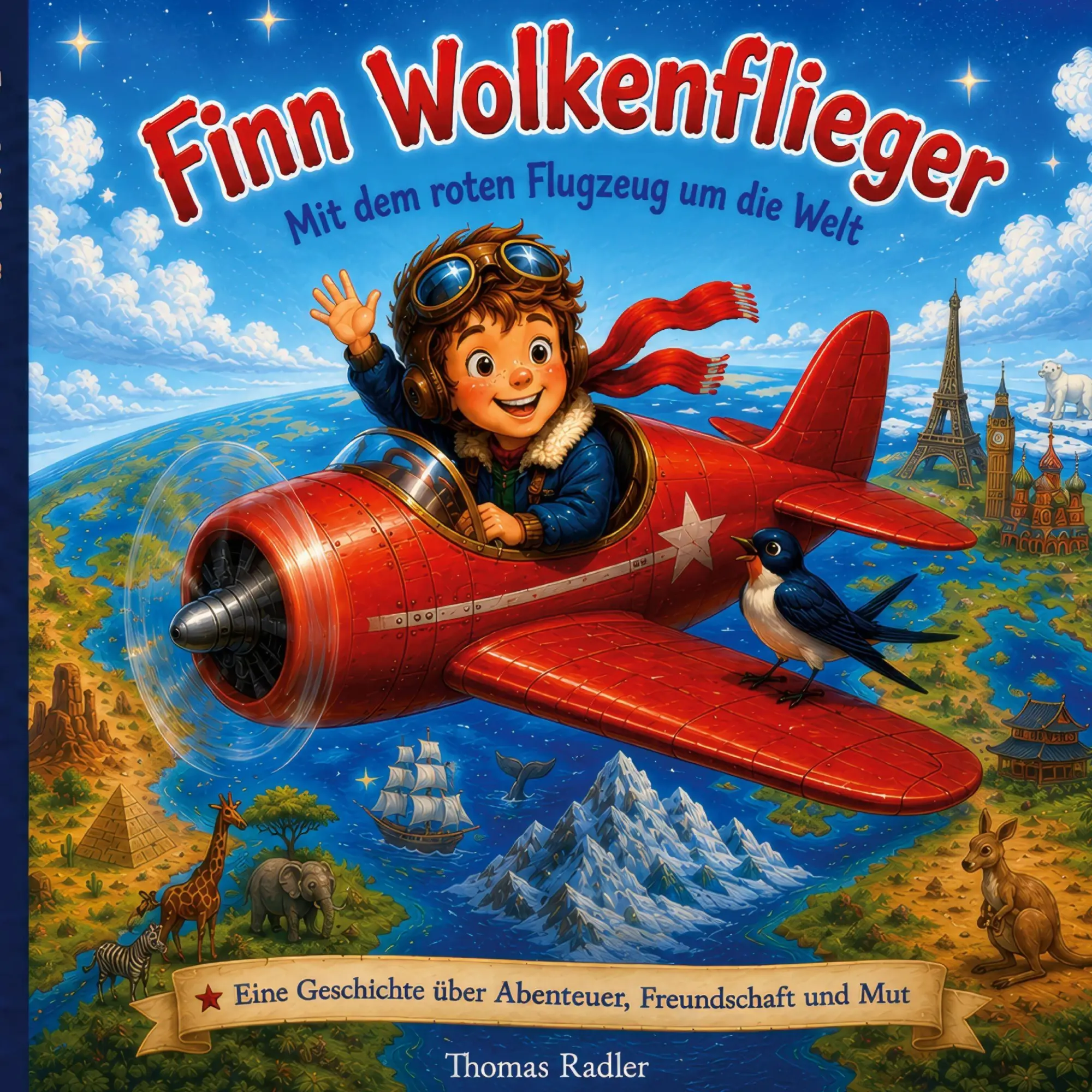 Cover: 9783696368937 | Finn Wolkenflieger | Mit dem roten Flugzeug um die Welt | Radler