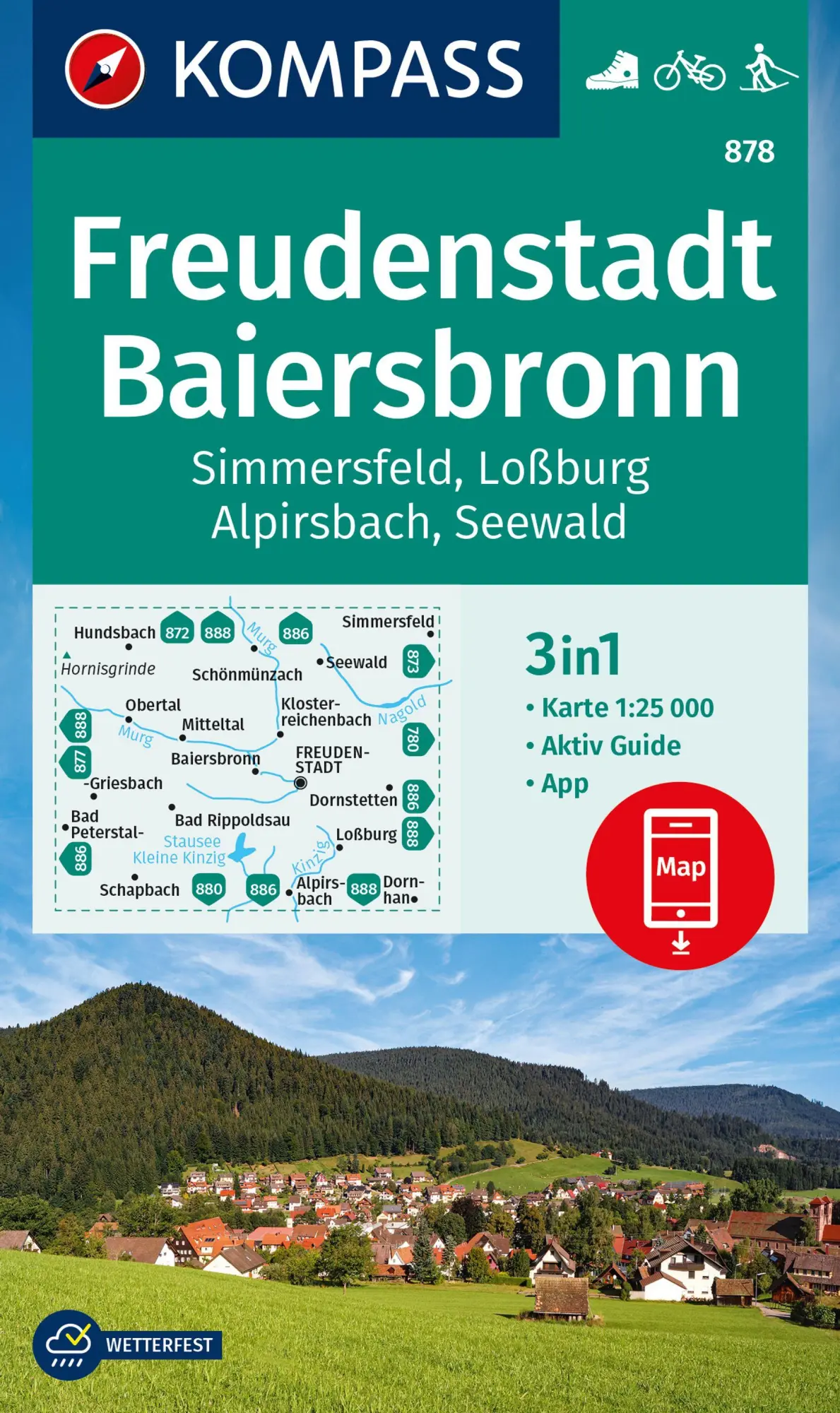 Cover: 9783991218937 | KOMPASS Wanderkarte 878 Freudenstadt, Baiersbronn, Simmersfeld,...