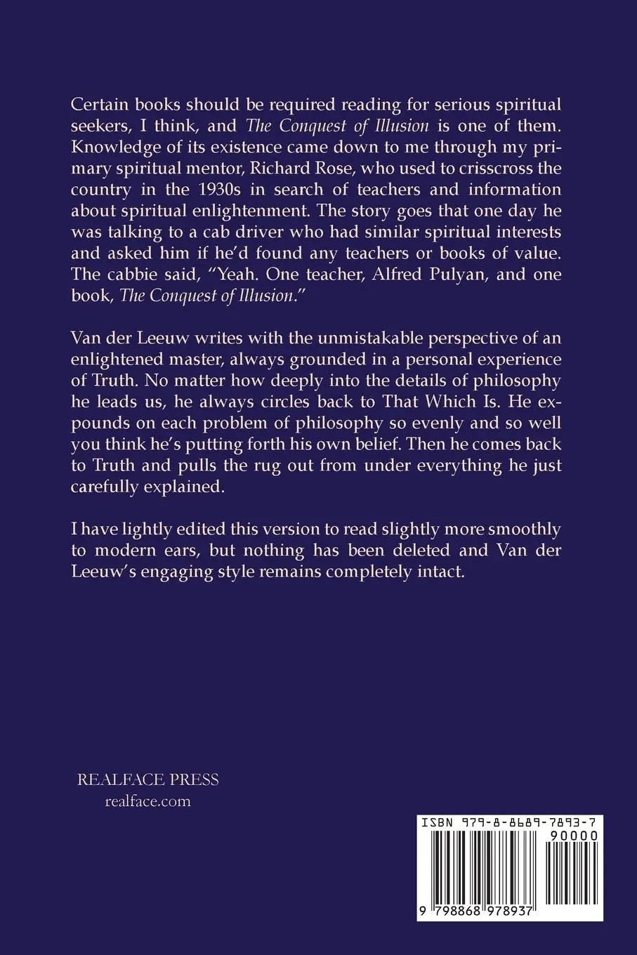 Rückseite: 9798868978937 | The Conquest of Illusion | J. J. Van Der Leeuw | Taschenbuch | 2023