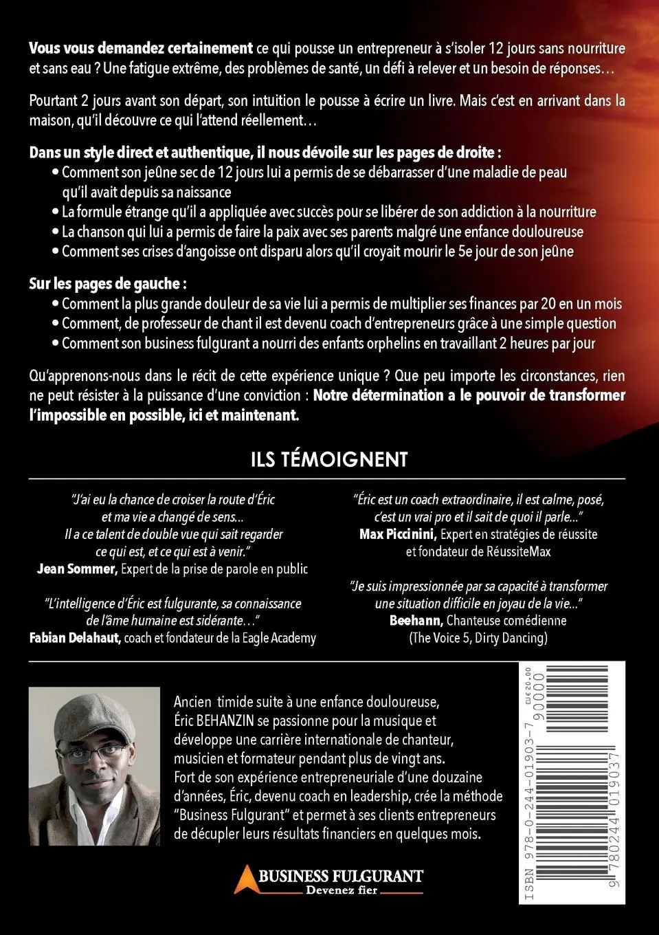 Rückseite: 9780244019037 | 12 Jours | Eric Behanzin | Taschenbuch | Paperback | Französisch