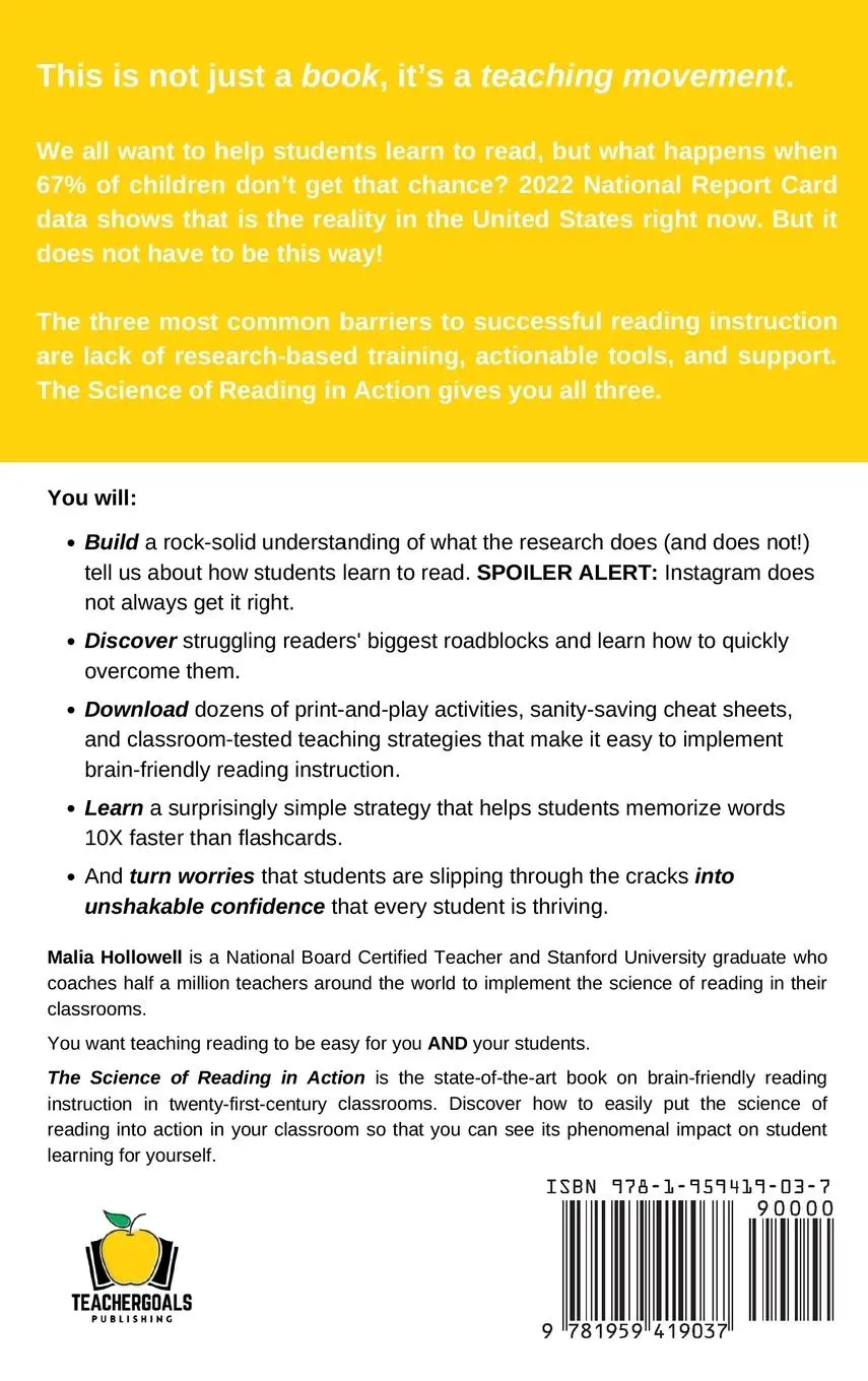 Rückseite: 9781959419037 | The Science of Reading in Action | Malia Hollowell | Buch | Englisch