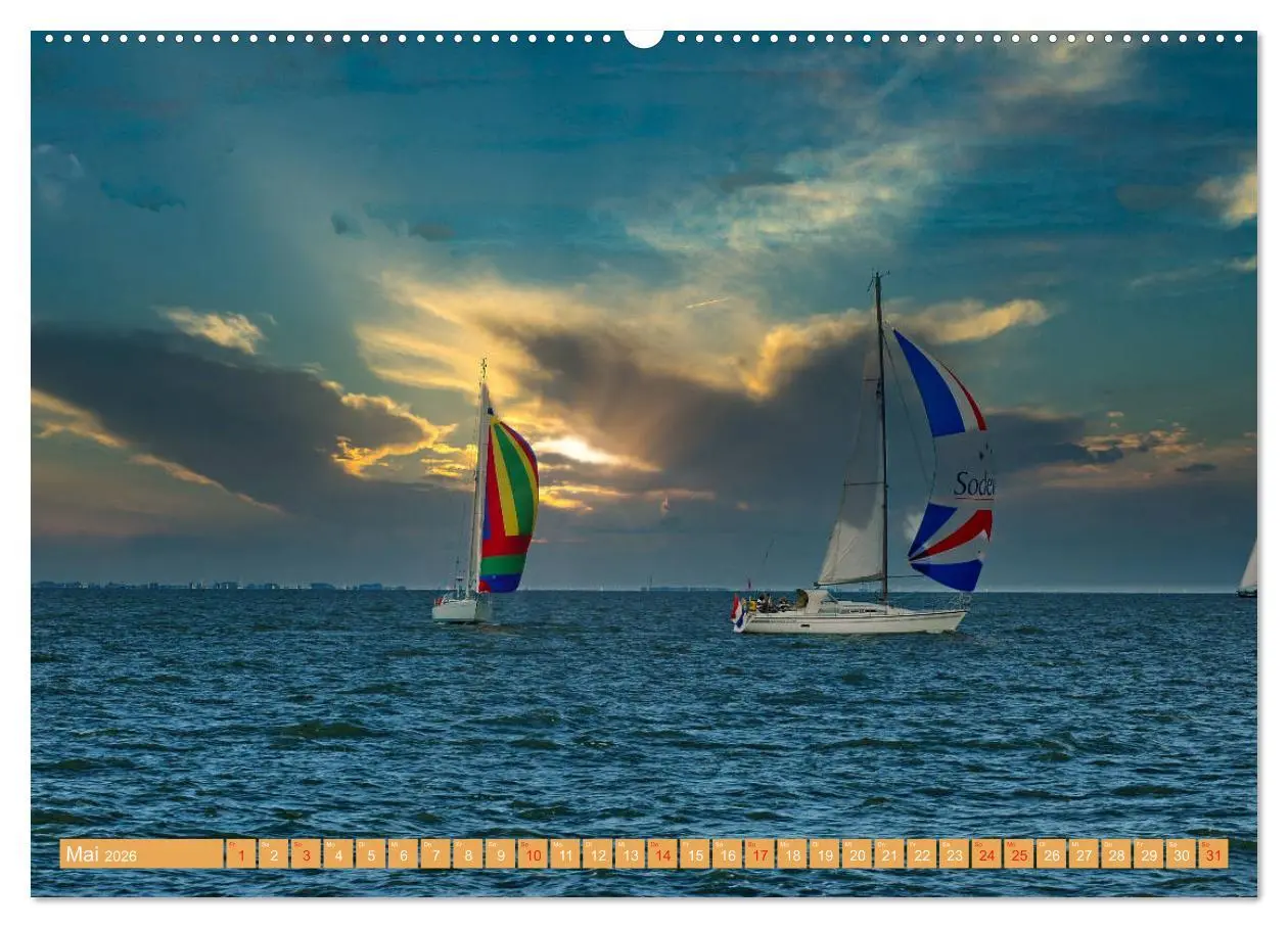 Bild: 9783457669037 | Segeln im Sonnenuntergang (hochwertiger Premium Wandkalender 2026...