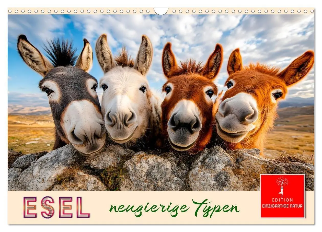 Cover: 9783516759037 | Esel - neugierige Typen (Wandkalender 2027 DIN A3 quer), CALVENDO...