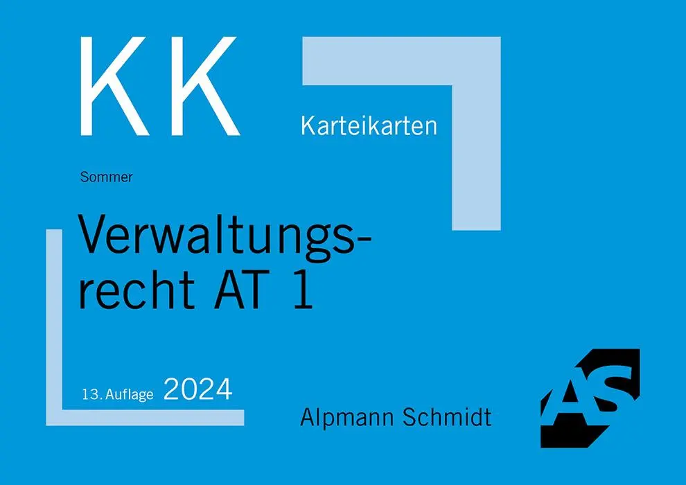 Cover: 9783867529037 | Karteikarten Verwaltungsrecht AT 1 | Christian Sommer | Taschenbuch