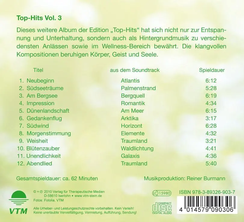 Rückseite: 9783893269037 | Top-Hits zum Entspannen 3. CD | Arnd Stein | Audio-CD | Deutsch | 1998