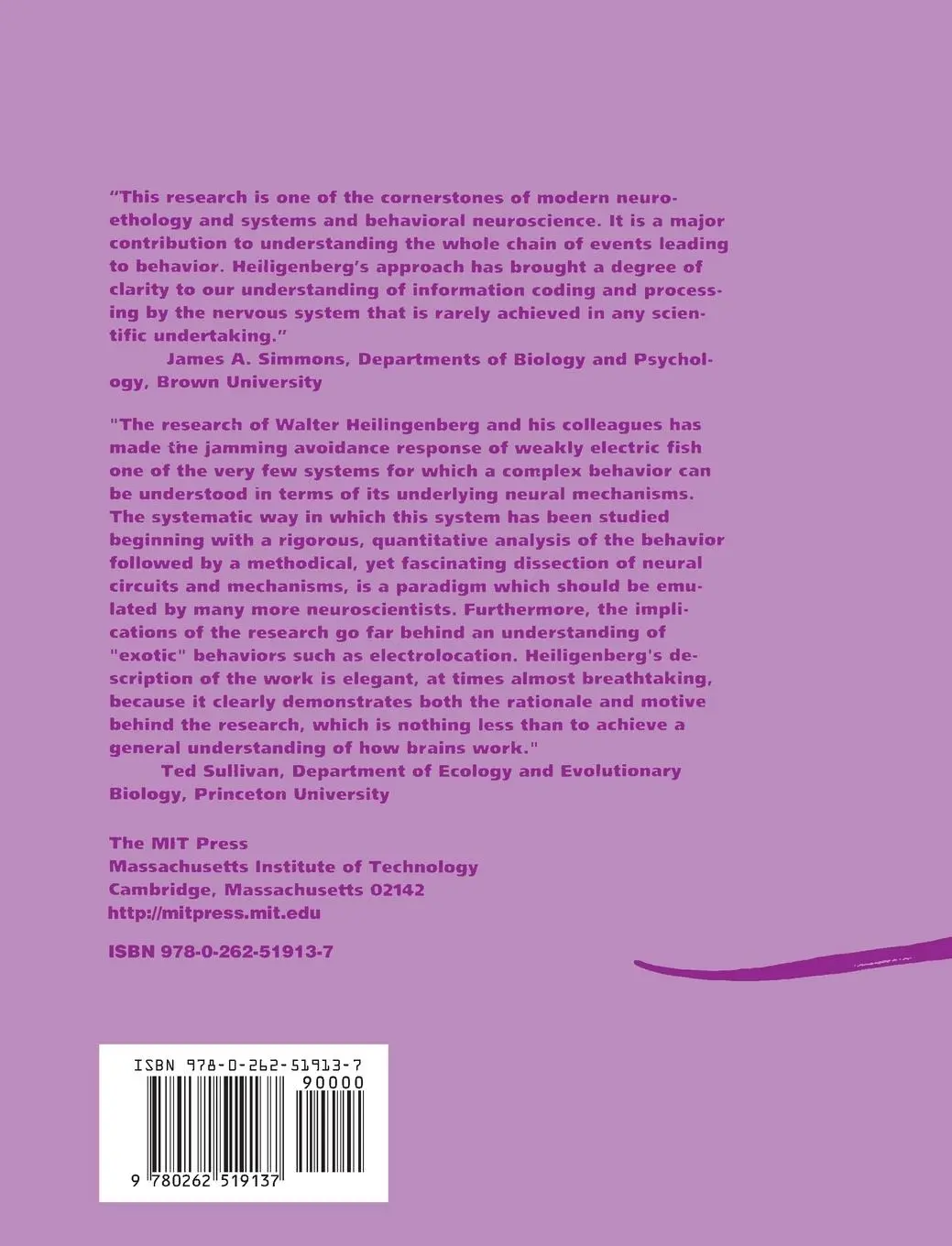 Rückseite: 9780262519137 | Neural Nets in Electric Fish | Walter Heiligenberg | Taschenbuch