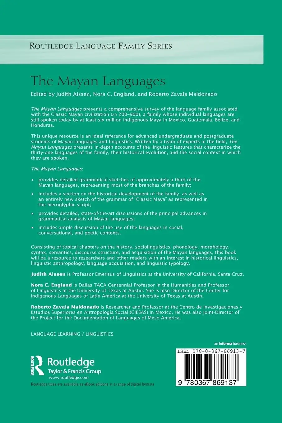 Rückseite: 9780367869137 | The Mayan Languages | Judith Aissen (u. a.) | Taschenbuch | Englisch