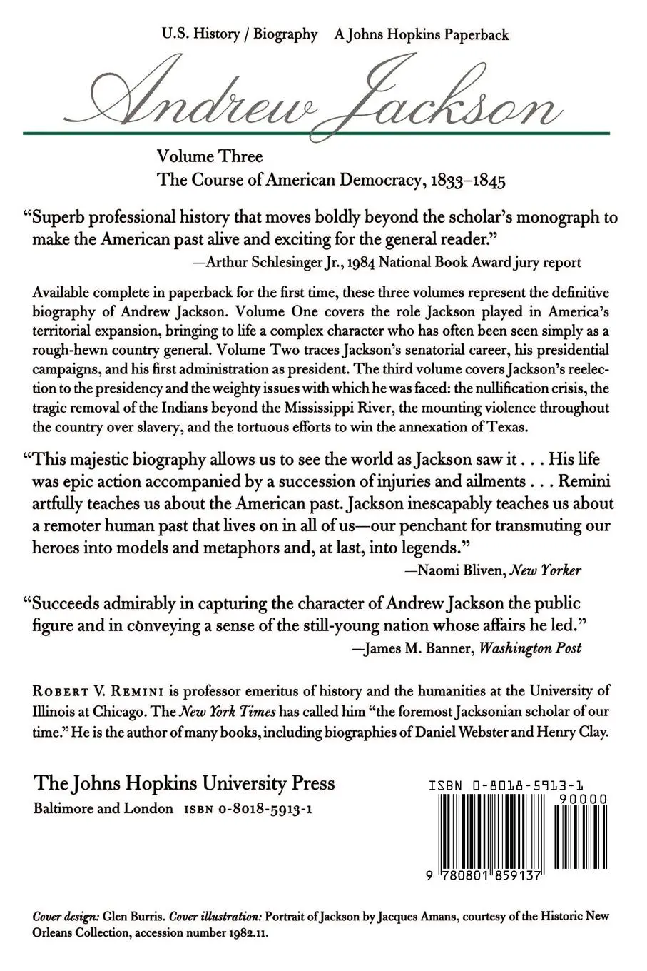 Rückseite: 9780801859137 | The Course of American Democracy, 1833-1845 | Robert Vincent Remini
