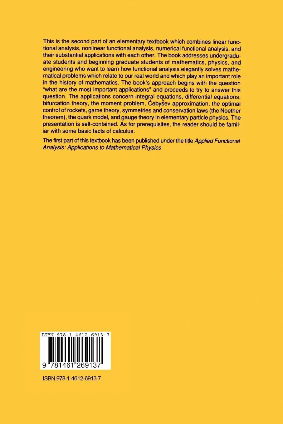 Rückseite: 9781461269137 | Applied Functional Analysis | Main Principles and Their Applications