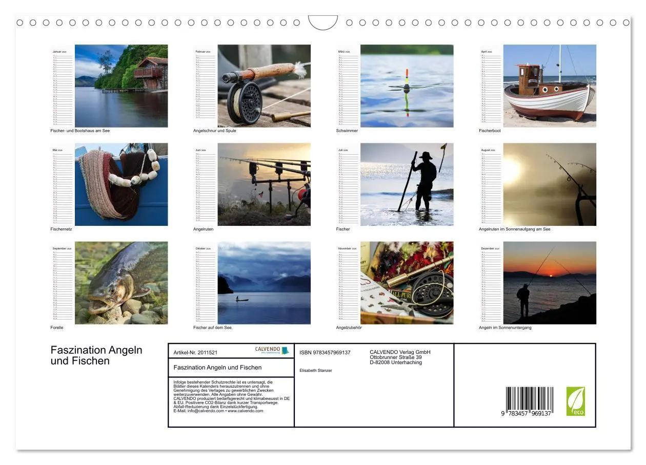 Bild: 9783457969137 | Faszination Angeln und Fischen (Wandkalender 2026 DIN A3 quer),...