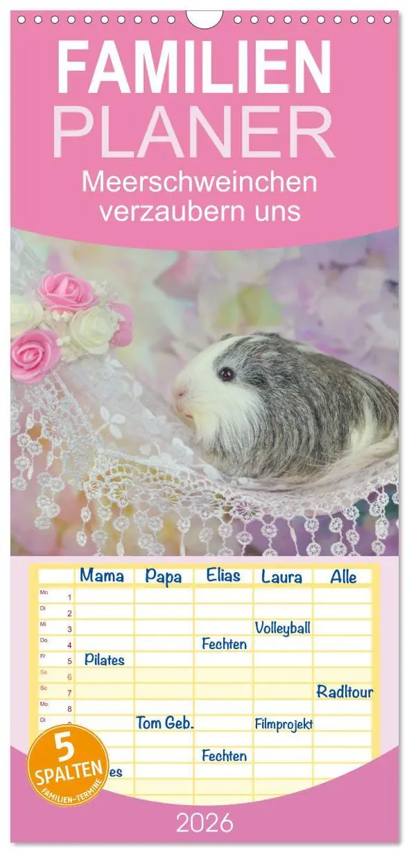 Cover: 9783516509137 | Familienplaner 2026 - Familienplaner MEERSCHWEINCHEN verzaubern uns...
