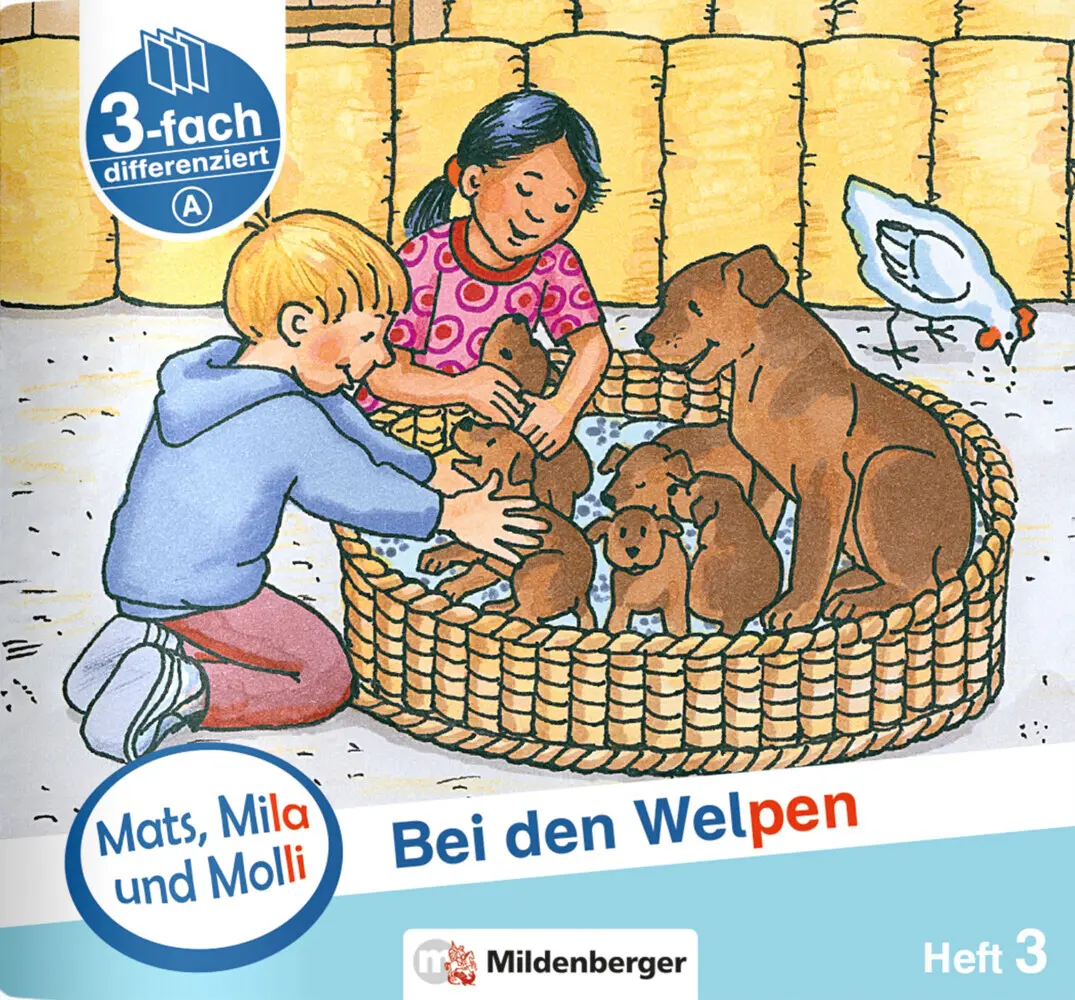 Cover: 9783619019137 | Mats, Mila und Molly - Bei den Welpen - Schwierigkeitsstufe A. H.3