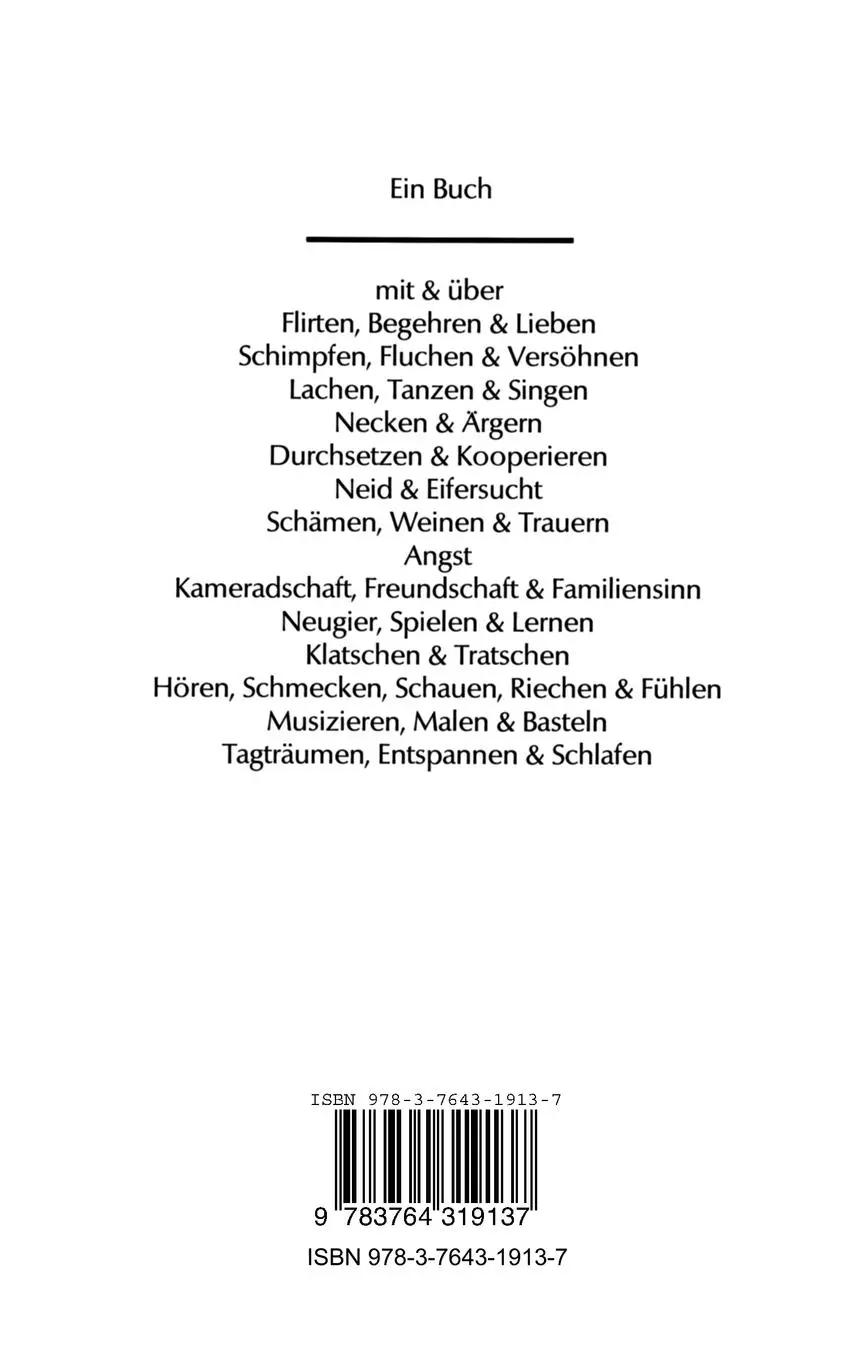 Rückseite: 9783764319137 | Die Gefühle | Ein ausgesprochen emotionales Lehr- &amp; Lesebuch | W. Rost