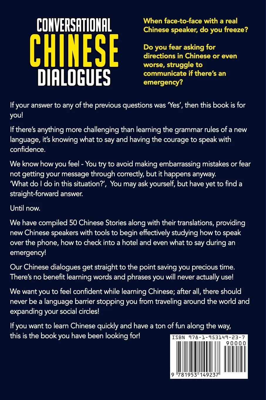Rückseite: 9781953149237 | Conversational Chinese Dialogues | Touri Language Learning | Buch