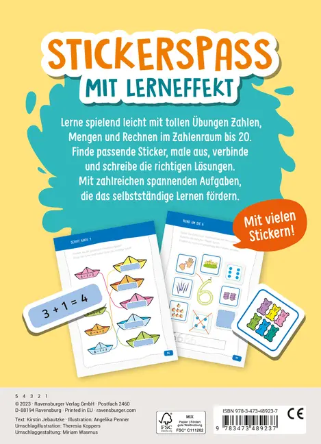Bild: 9783473489237 | Mein Stickerrätselblock: Zahlen und Rechnen | Kirstin Jebautzke | Buch