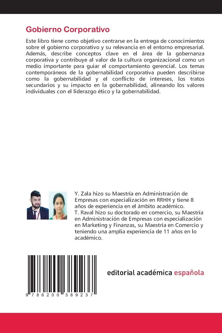 Rückseite: 9786200389237 | Gobierno Corporativo | Yashpalsinh Zala (u. a.) | Taschenbuch | 108 S.