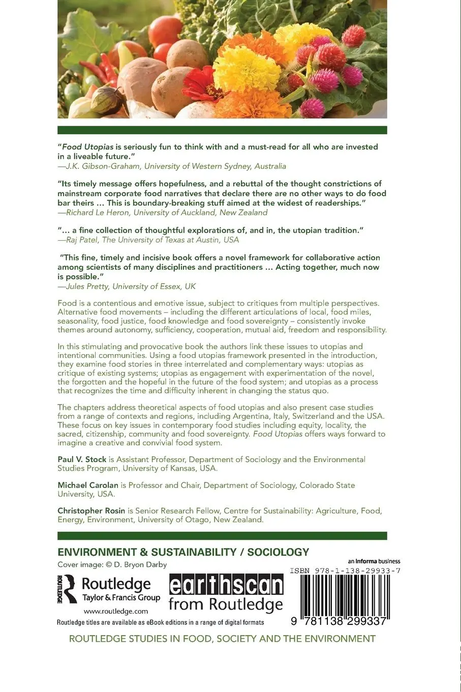 Rückseite: 9781138299337 | Food Utopias | Reimagining citizenship, ethics and community | Buch