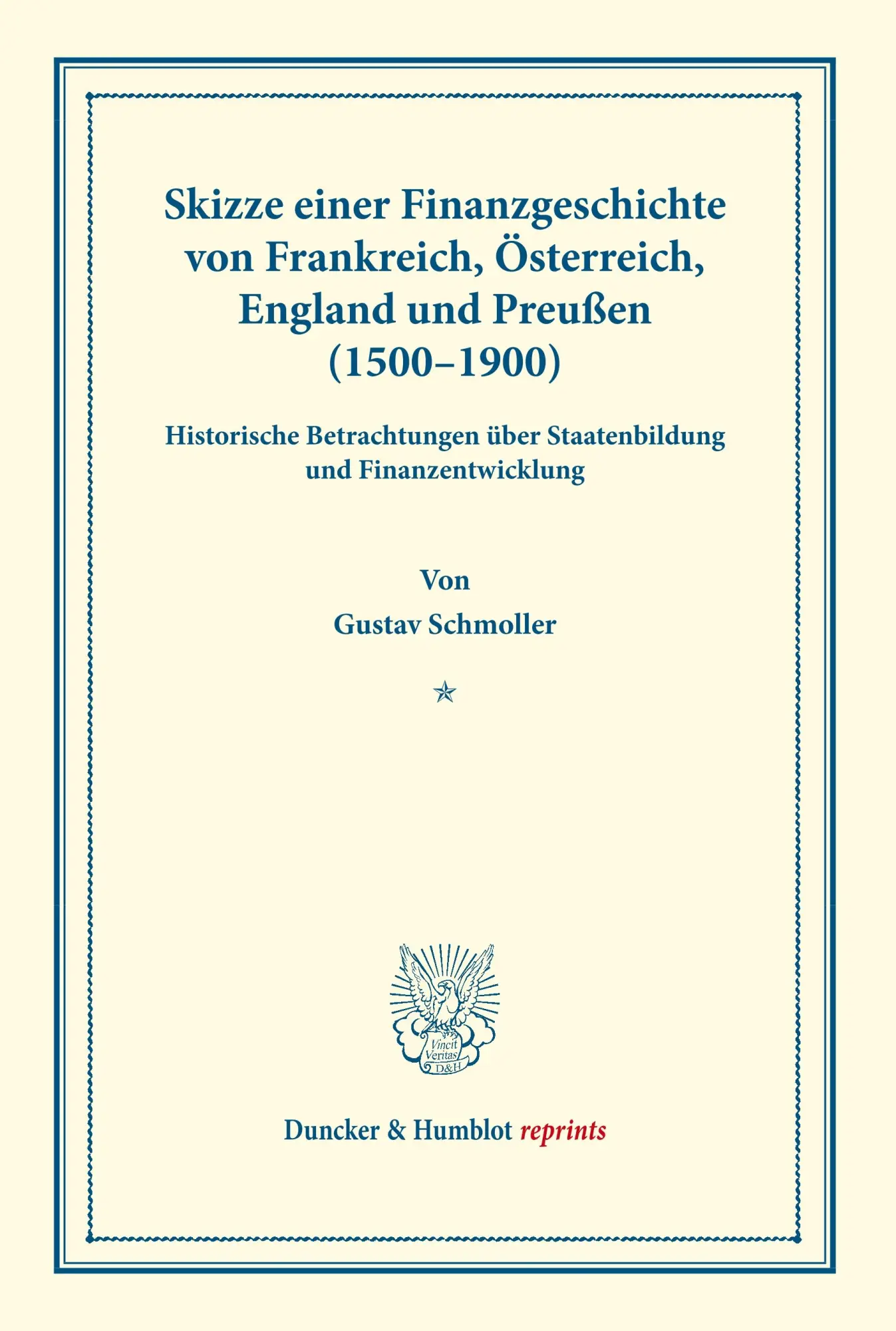 Cover: 9783428169337 | Skizze einer Finanzgeschichte von Frankreich, Österreich, England...