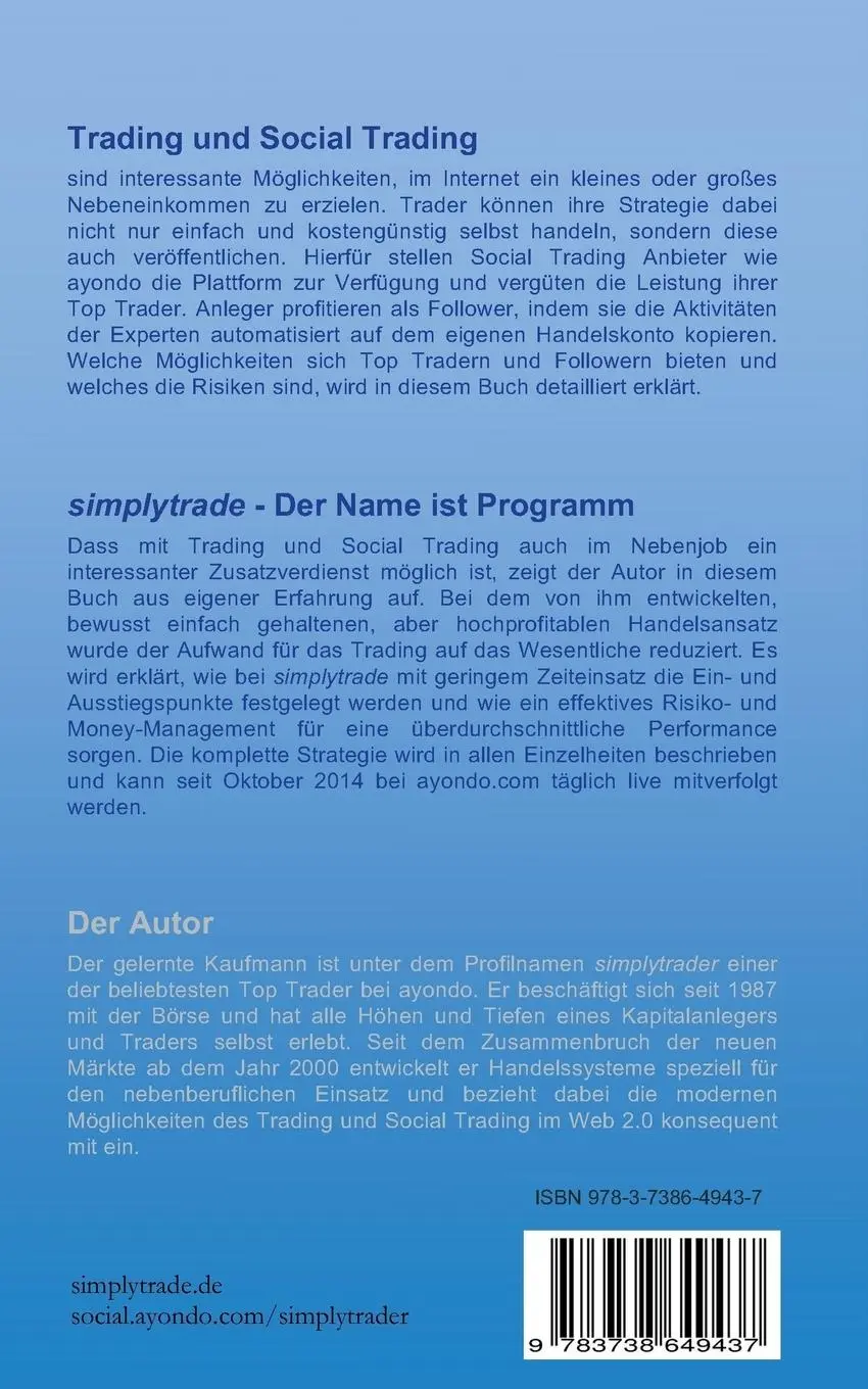 Rückseite: 9783738649437 | Trading und Social Trading | Ein lukrativer Nebenjob | Ingbert Maier