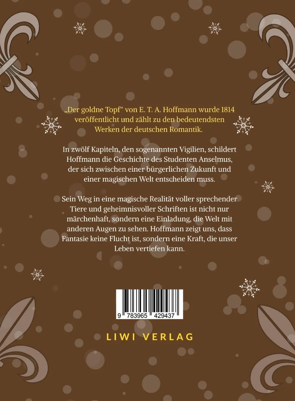 Rückseite: 9783965429437 | E.T.A. Hoffmann: Der goldne Topf. Vollständige Neuausgabe | Hoffmann