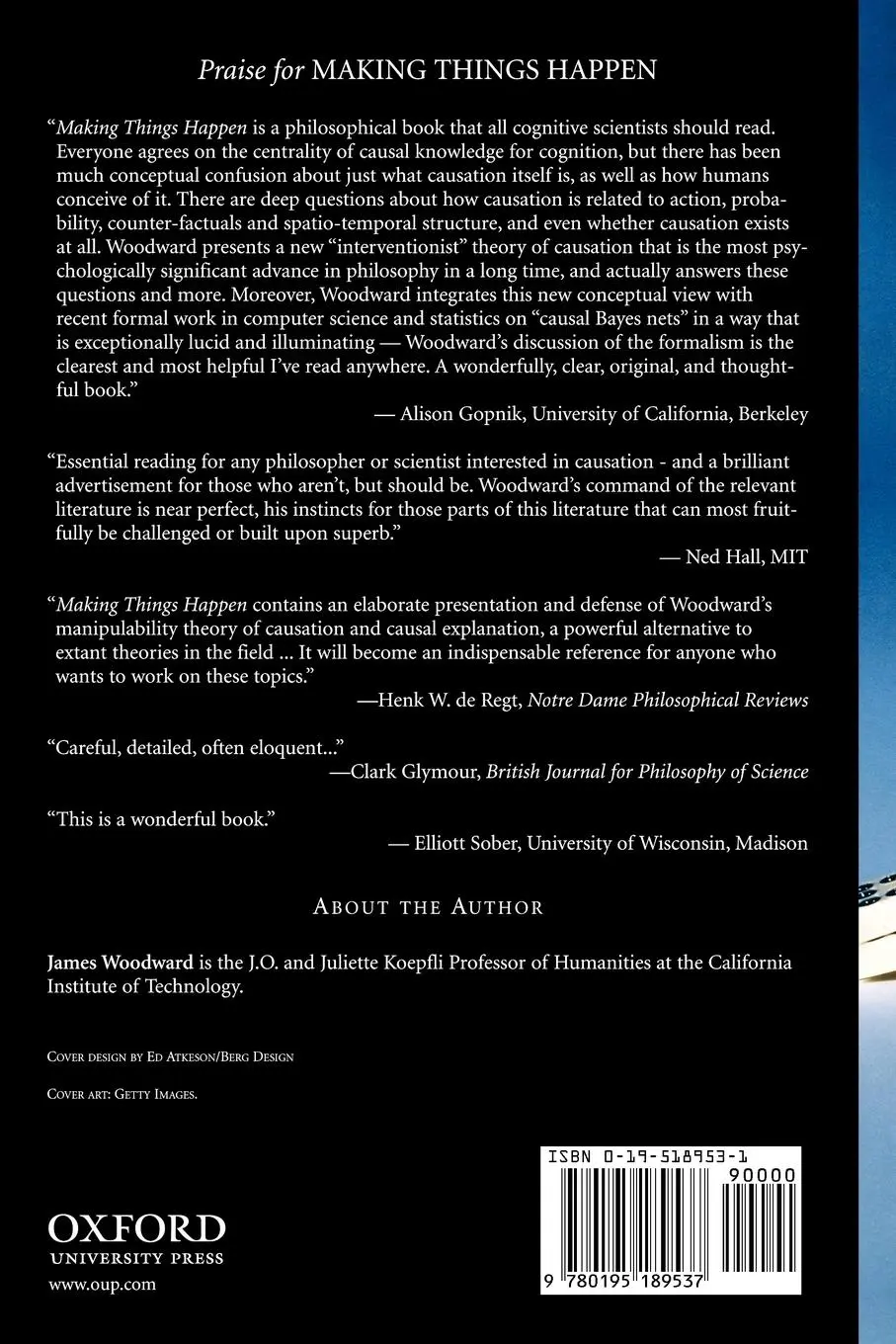 Rückseite: 9780195189537 | Making Things Happen | A Theory of Causal Explanation | James Woodward