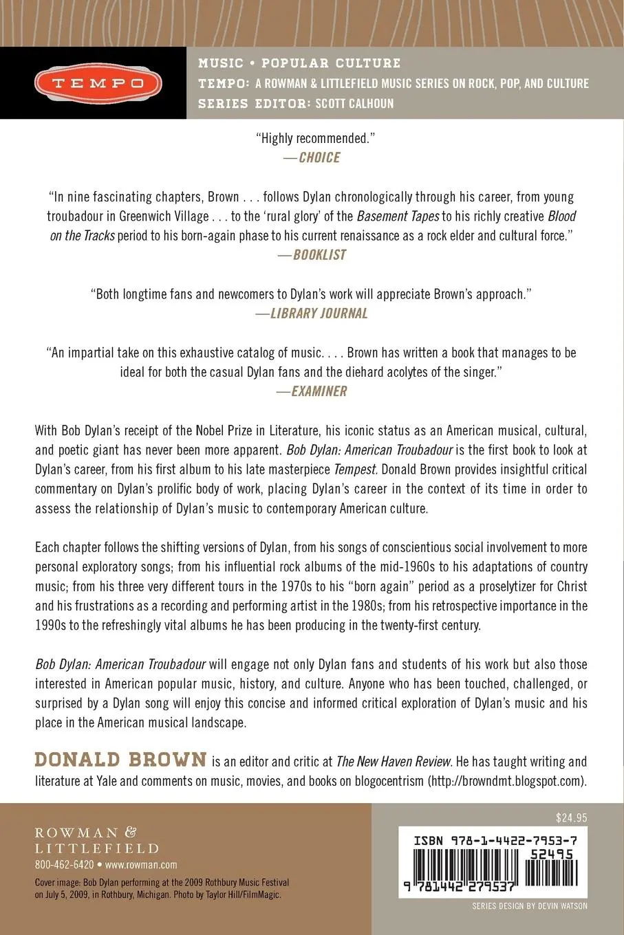 Rückseite: 9781442279537 | Bob Dylan | American Troubadour | Donald Brown | Taschenbuch | 2016
