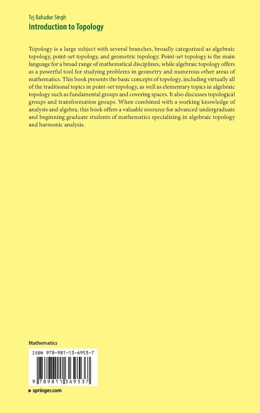 Rückseite: 9789811369537 | Introduction to Topology | Tej Bahadur Singh | Buch | xix | Englisch
