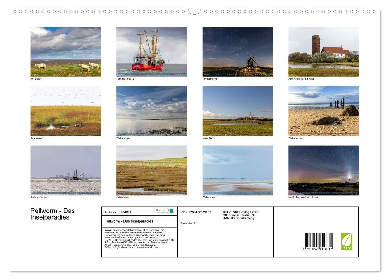Bild: 9783457609637 | Pellworm - Das Inselparadies (Wandkalender 2026 DIN A2 quer),...