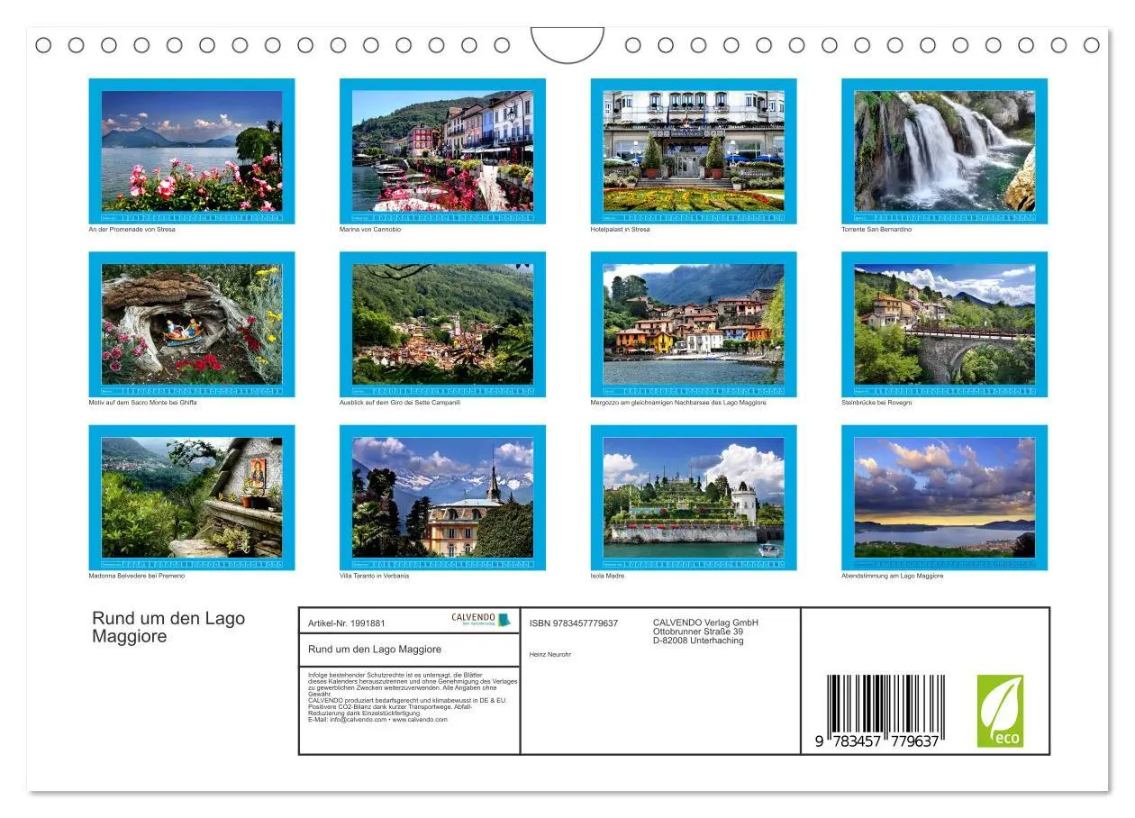 Bild: 9783457779637 | Rund um den Lago Maggiore (Wandkalender 2026 DIN A4 quer), CALVENDO...