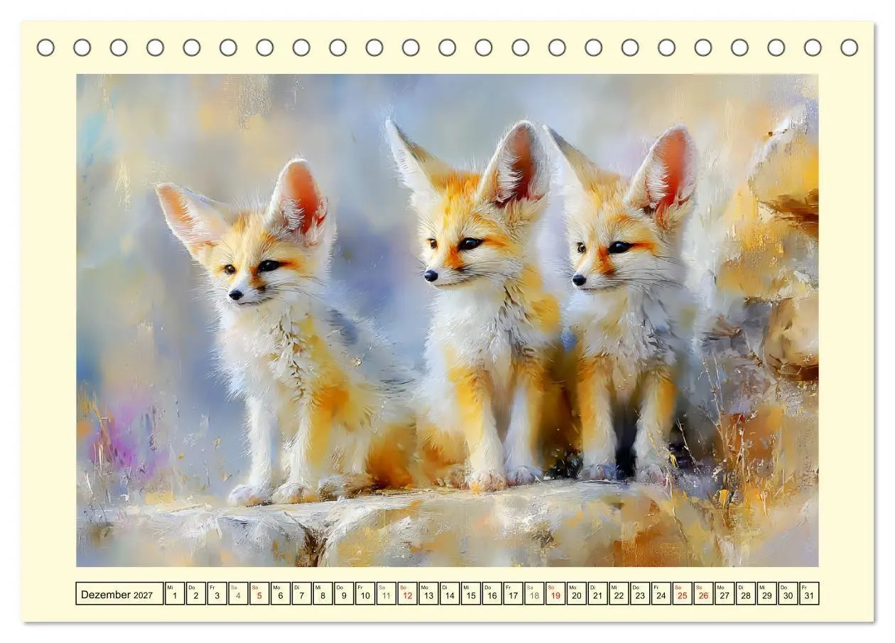 Bild: 9783516799637 | Fenneks. Kleine Wüstenfüchse im Saharasand (Tischkalender 2027 DIN...