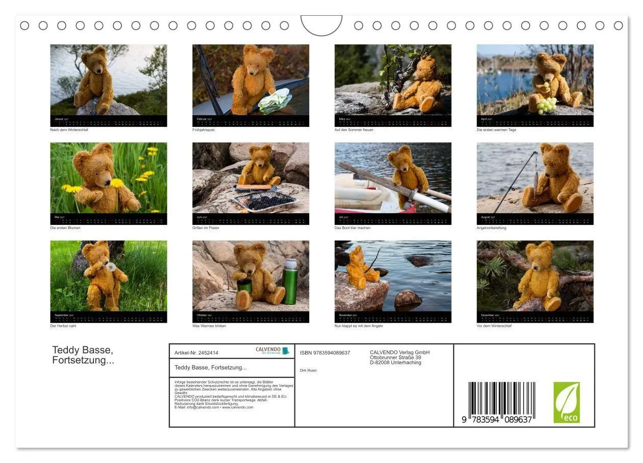 Bild: 9783594089637 | Teddy Basse, Fortsetzung... (Wandkalender 2027 DIN A4 quer),...