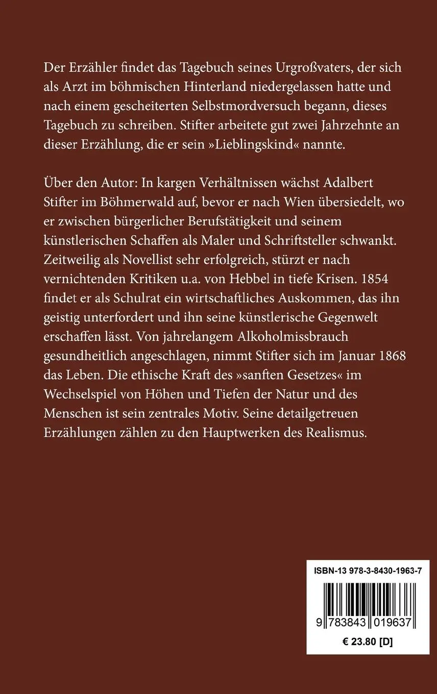 Rückseite: 9783843019637 | Die Mappe meines Urgroßvaters | Adalbert Stifter | Buch | 176 S.