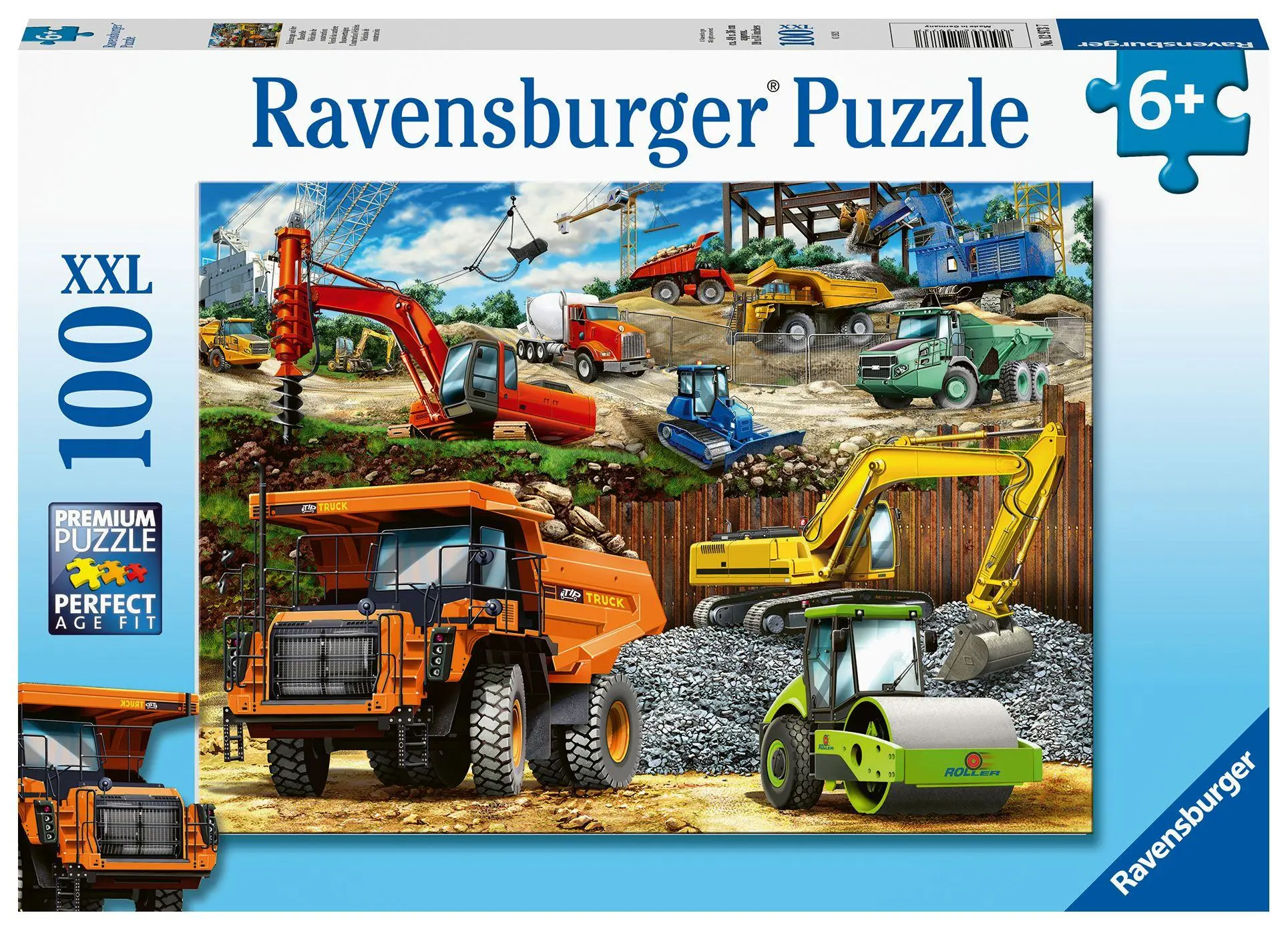 Cover: 4005556129737 | Kinderpuzzle 100 XXL Teile - Fahrzeuge auf der Baustelle | Spiel